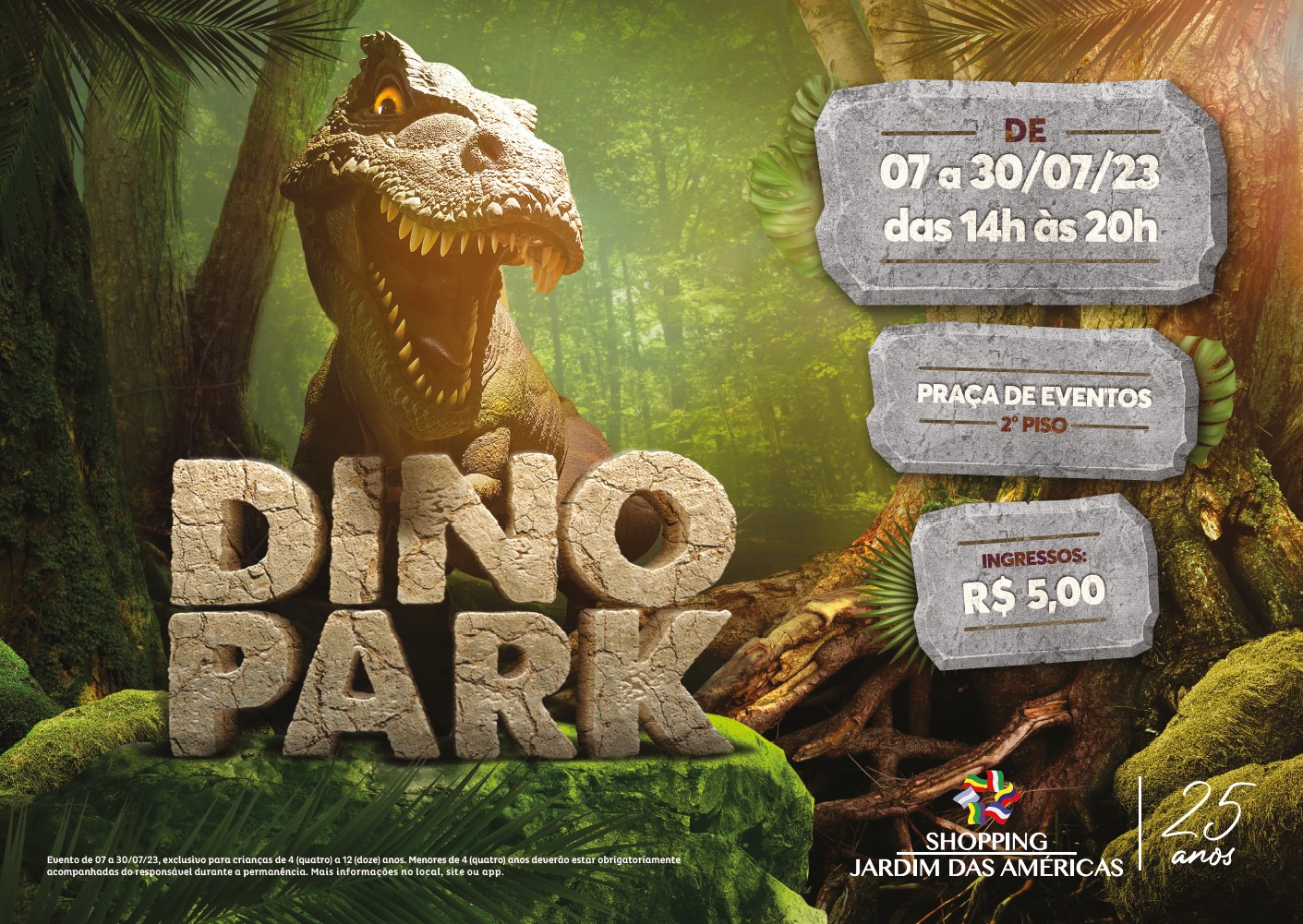Dino Park: Aventura Jurássica para as crianças no Shopping Jardim das Américas