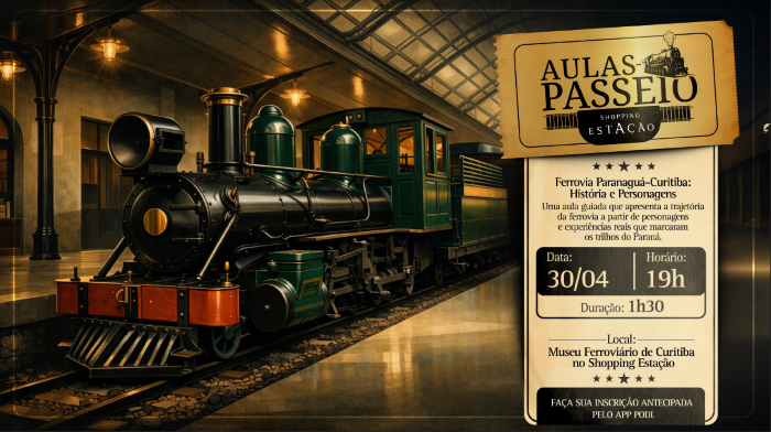 Aula-passeio gratuita celebra o Dia do Ferroviário no Shopping Estação