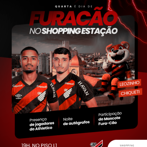 Jogadores do Athletico PR no Shopping Estação