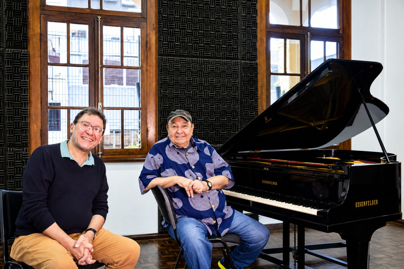 Maurcio Cruz com João Donatto em gravação do Prgrama Cena Jazz em 2021 - foto arquivo pessoal