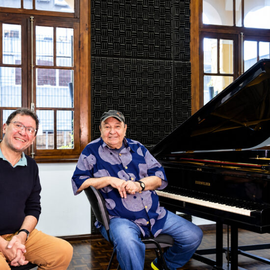 Maurcio Cruz com João Donatto em gravação do Prgrama Cena Jazz em 2021 - foto arquivo pessoal
